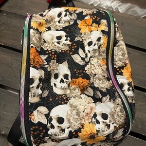 Floral skull sling bag